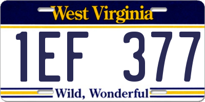 WV license plate 1EF377
