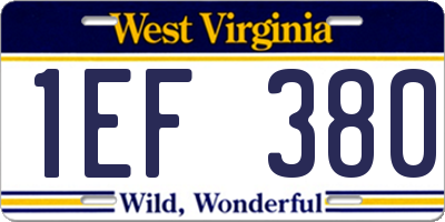 WV license plate 1EF380