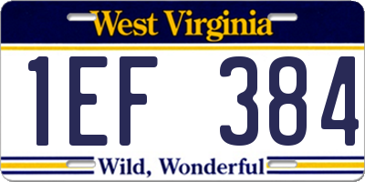 WV license plate 1EF384