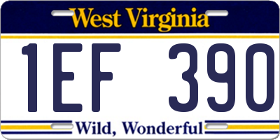 WV license plate 1EF390