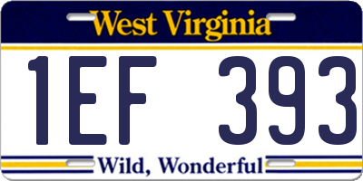 WV license plate 1EF393