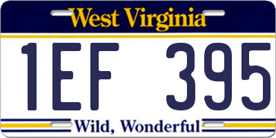WV license plate 1EF395