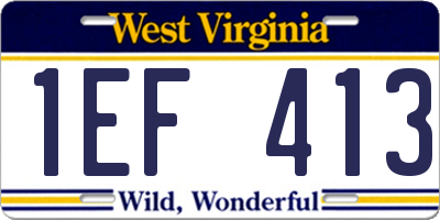 WV license plate 1EF413