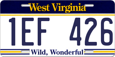 WV license plate 1EF426