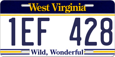 WV license plate 1EF428