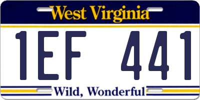 WV license plate 1EF441