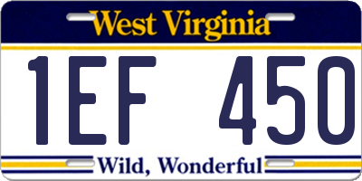 WV license plate 1EF450