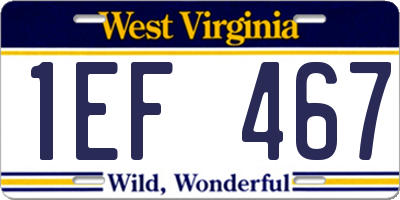 WV license plate 1EF467