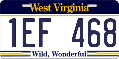 WV license plate 1EF468
