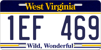WV license plate 1EF469