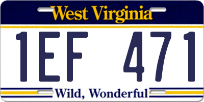 WV license plate 1EF471