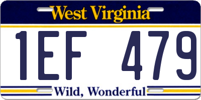 WV license plate 1EF479