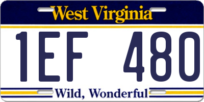 WV license plate 1EF480