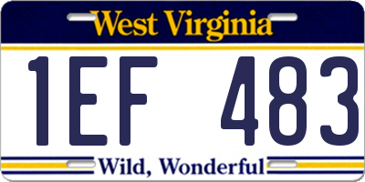 WV license plate 1EF483