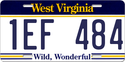 WV license plate 1EF484