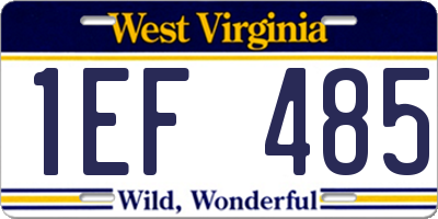 WV license plate 1EF485