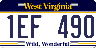 WV license plate 1EF490