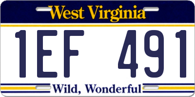 WV license plate 1EF491