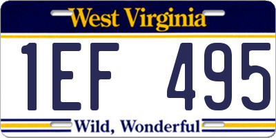 WV license plate 1EF495