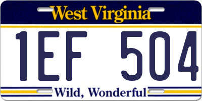 WV license plate 1EF504
