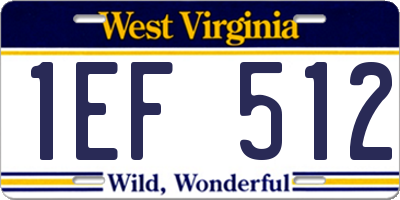 WV license plate 1EF512