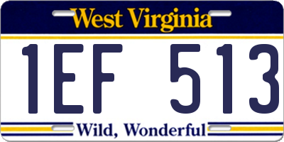 WV license plate 1EF513