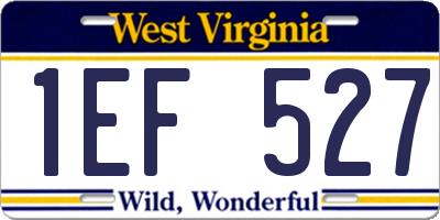 WV license plate 1EF527