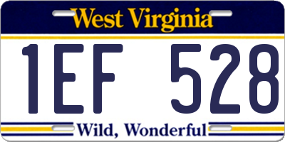 WV license plate 1EF528