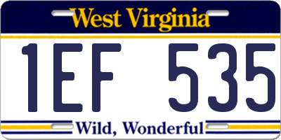 WV license plate 1EF535