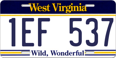 WV license plate 1EF537