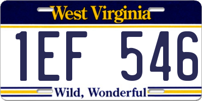 WV license plate 1EF546