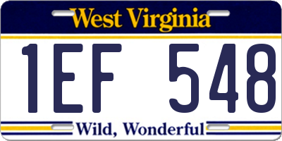 WV license plate 1EF548