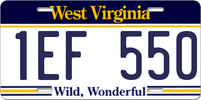 WV license plate 1EF550