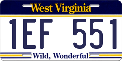 WV license plate 1EF551