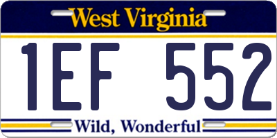 WV license plate 1EF552