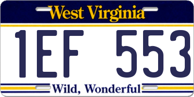 WV license plate 1EF553