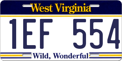 WV license plate 1EF554