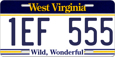 WV license plate 1EF555