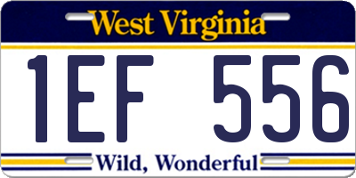 WV license plate 1EF556