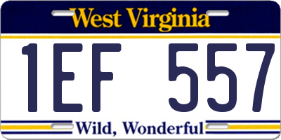 WV license plate 1EF557