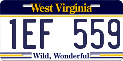 WV license plate 1EF559