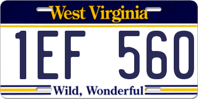 WV license plate 1EF560