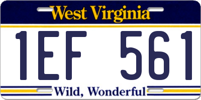 WV license plate 1EF561