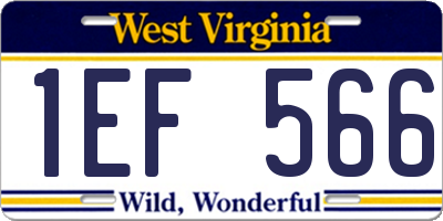 WV license plate 1EF566