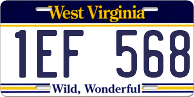 WV license plate 1EF568