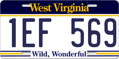 WV license plate 1EF569