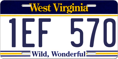 WV license plate 1EF570