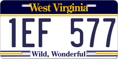 WV license plate 1EF577