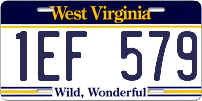 WV license plate 1EF579