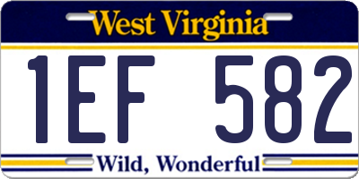 WV license plate 1EF582